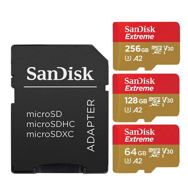 SanDisk Extreme ũ SD ī, ī޶  DJI п, ޸ ī A2 U3 UHS-I ī, 4K ÷, 256GB, 128GB, 64GB